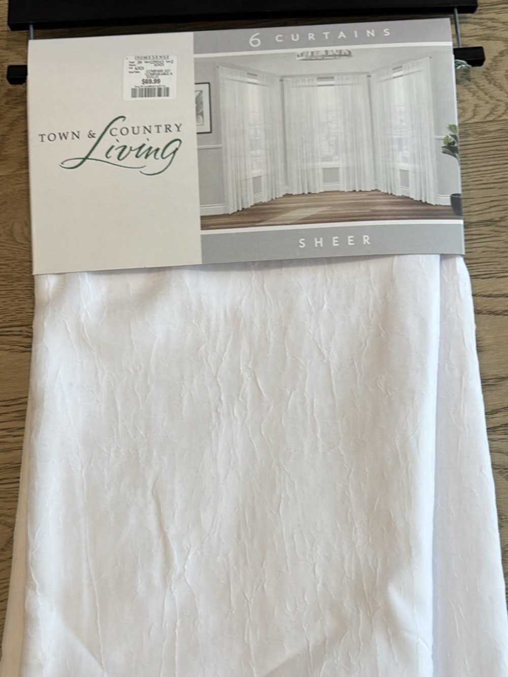 Town & Country Living Sheer White Curtains - 6 Panels